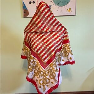 Betmar gold knots polyester scarf in EUC